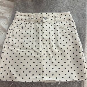 Polka Dot Mini Skirt in Black and White